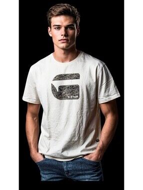 G-Star Men’s Faux Embroidery Logo T-Ahirt